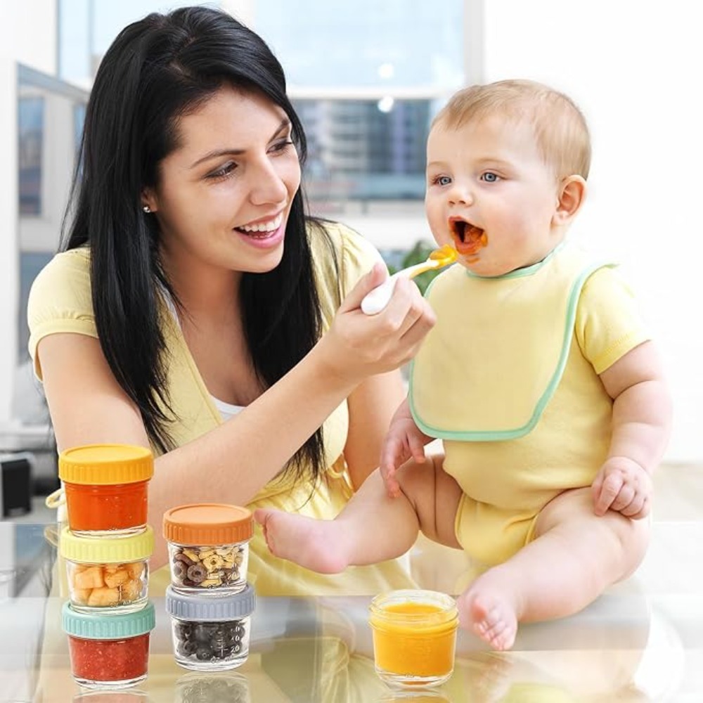 Sauce Dipping Cup - 6 Stück Glas-Babynahrungsgläser, wiederverwendbar, mit Skala,