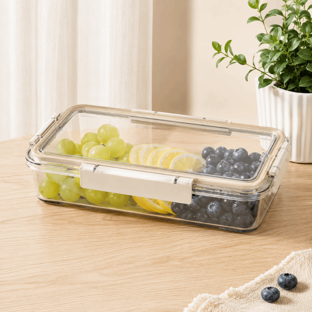 Meal Prep Noodles - Transparenter Fruchtaufbewahrungsbehälter, luftdichter Frischhaltebehälter, rechteckig mit