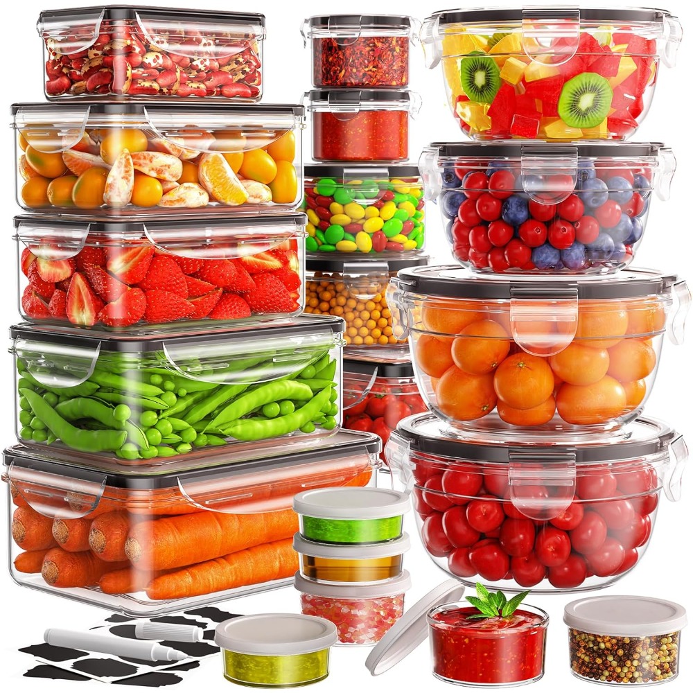 Meal Prep Chef - 40-teiliges Set Lebensmittelbehälter, auslaufsicher, wiederverwendbar, mikrowellen-