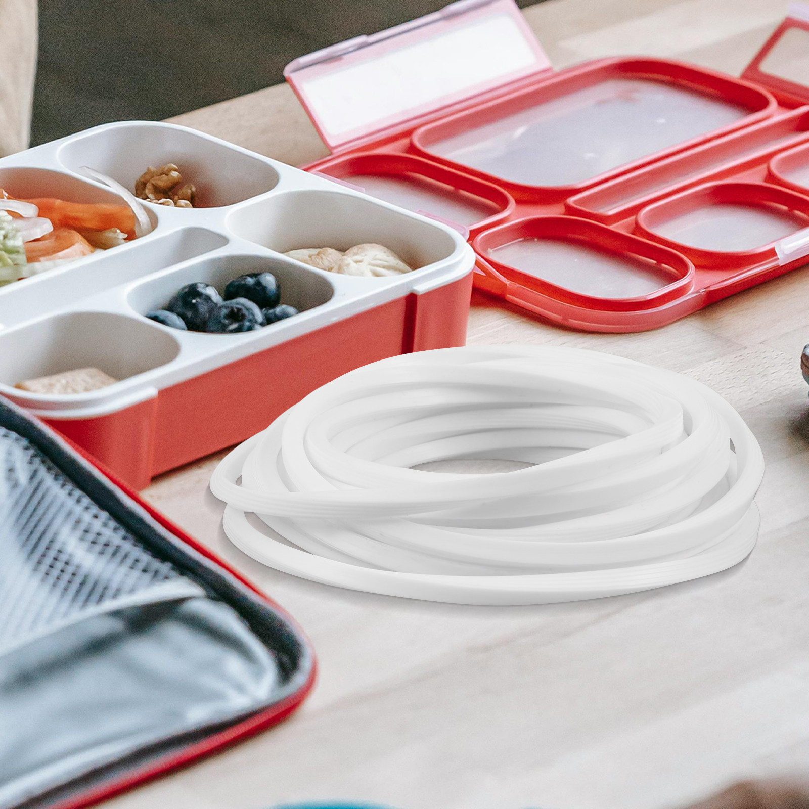 Meal Prep Cold Lunches - 16-Fuß-Silikon-Dichtungsstreifen für Lebensmittelbehälter, Lunchboxen, Bento-Boxen und