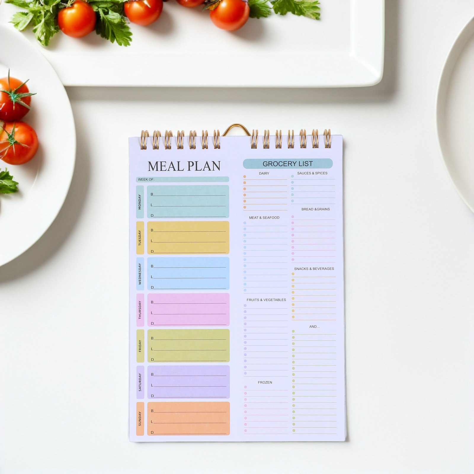 Meal Prep Weekly - 52-seitiger wöchentlicher Essensplaner, Spiralbindung, A5, undatiert,